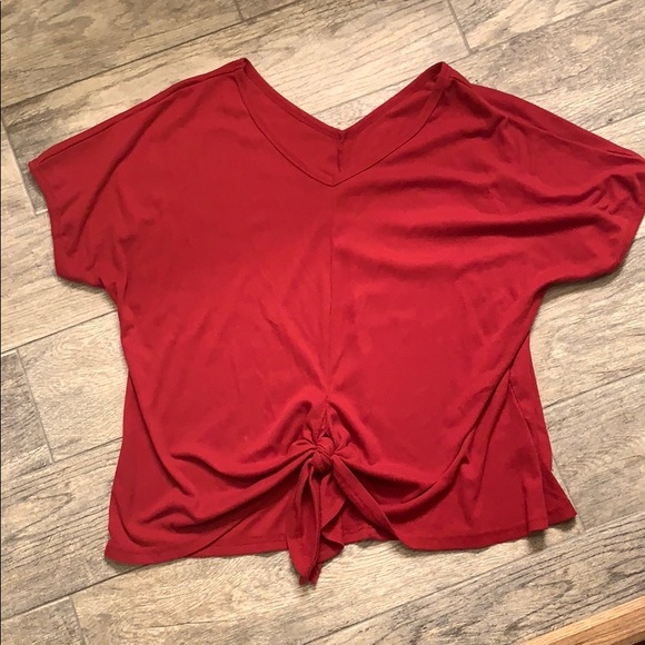 ❤️red❤️ tie front tee - Picture 1 of 1